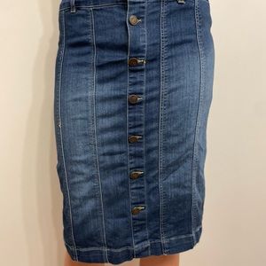 Below the knee jean skirt
